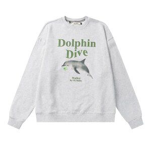 Waikei Round Neck Sweatshirt Whale Gray